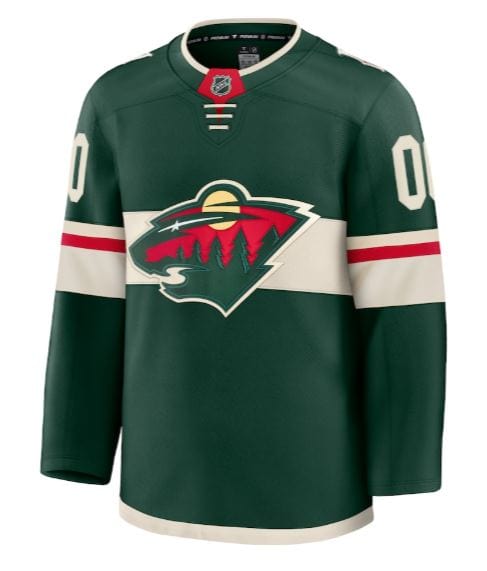 Adult Minnesota Wild Fanatics Green Premium Official NHL Home Authentic Custom Jersey - Men's