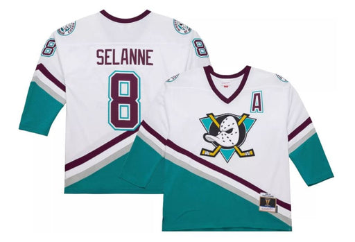 Adult Temmu Selanne Mighty Ducks of Anaheim Mitchell & Ness 1996-97 White Power Play Jersey - Men's