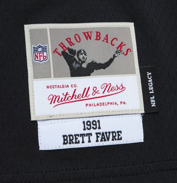 Mitchell & Ness Adult Jersey Brett Favre Atlanta Falcons Mitchell & Ness 1991 Black Throwback Jersey - Men's