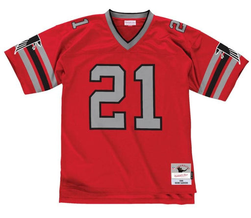 Mitchell & Ness Adult Jersey Deion Sanders Atlanta Falcons Mitchell & Ness NFL 1989 Red Throwback Jersey