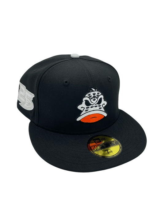 Adult Anaheim Ducks New Era Black Quack Custom Side Patch 59FIFTY Fitted Hat - Men's