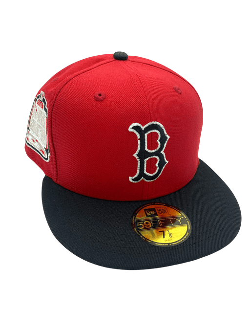 New Era Fitted Hat Adult Boston Red Sox New Era Red/Black Movie Pack Custom Side Patch 59FIFTY Fitted Hat - Men's