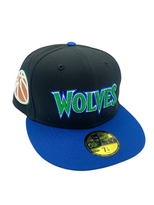 Adult Minnesota Timberwolves New Era Black Custom Pinky Side Patch 59FIFTY Fitted Hat - Men's