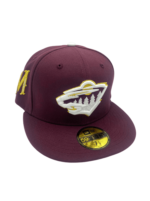 Adult Minnesota Wild New Era Maroon Custom Side Patch 59FIFTY Fitted Hat - Men's