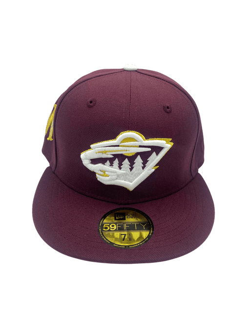Adult Minnesota Wild New Era Maroon Custom Side Patch 59FIFTY Fitted Hat - Men's