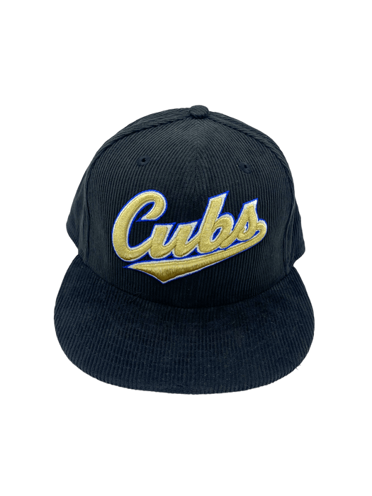 New Era Fitted Hat Chicago Cubs New Era Black Corduroy Custom Side Patch 59FIFTY Fitted Hat - Men's