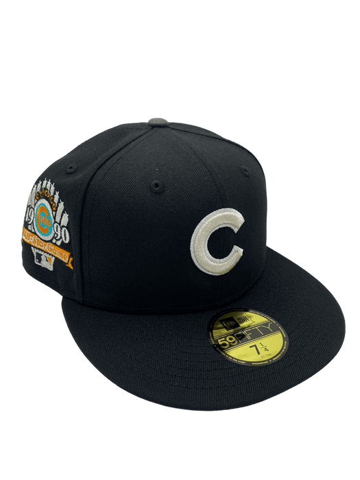 New Era Fitted Hat Chicago Cubs New Era Black Shoe Pack Custom Side Patch 59FIFTY Fitted Hat