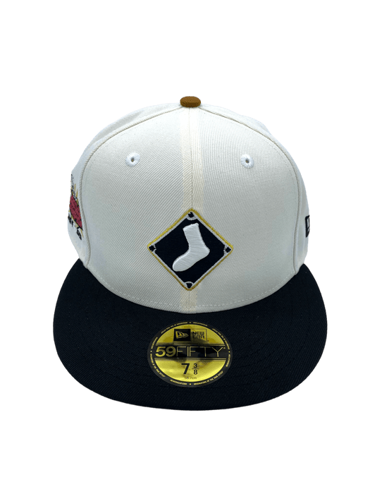 New Era Fitted Hat Chicago White Sox New Era Custom Chrome MK Side Patch 59FIFTY Fitted Hat