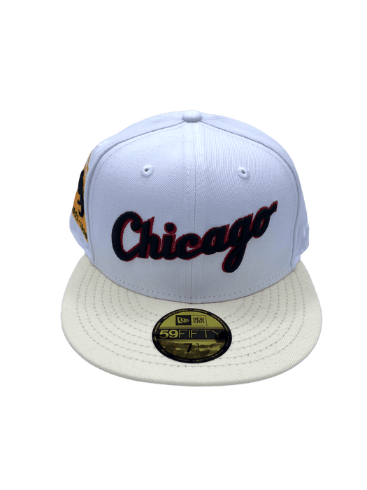New Era Fitted Hat Chicago White Sox New Era White Shoe Pack Custom Side Patch 59FIFTY Fitted Hat