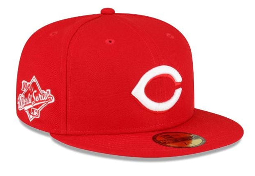 New Era Fitted Hat Cincinnati Reds New Era Red/White Side Patch 59FIFTY Fitted Hat
