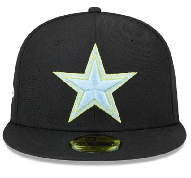 New Era Fitted Hat Dallas Cowboys New Era Black Multi Color Pack Side Patch 59FIFTY Fitted Hat