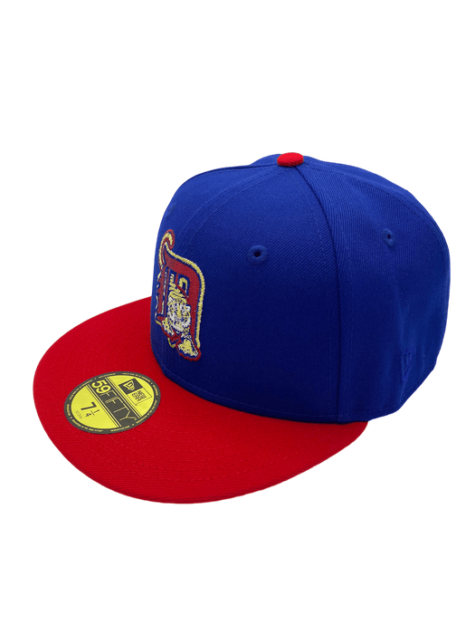 New Era Fitted Hat Detroit Tigers New Era Blue/Red Custom VP2 Side Patch 59FIFTY Fitted Hat