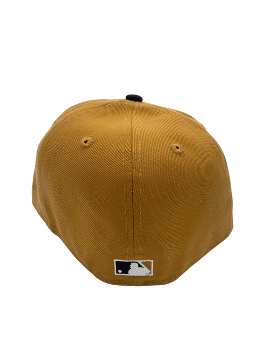 New Era Fitted Hat Detroit Tigers New Era Brown/Black Custom Khaki Side Patch 59FIFTY Fitted Hat - Men's