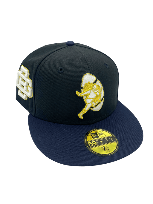 Adult Green Bay Packers New Era Black/Navy Custom AP Side Patch 59FIFTY Fitted Hat - Men's