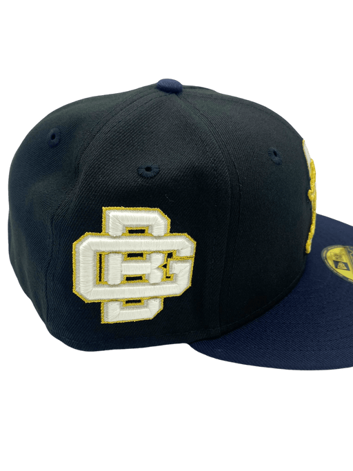 Adult Green Bay Packers New Era Black/Navy Custom AP Side Patch 59FIFTY Fitted Hat - Men's