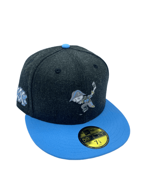 Adult Milwaukee Admirals New Era Black/Blue AHL Custom Side Patch 59FIFTY Fitted Hat - Men's