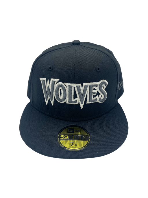 New Era Fitted Hat Minnesota Timberwolves New Era Black Basic Custom 59FIFTY Fitted Hat - Men's