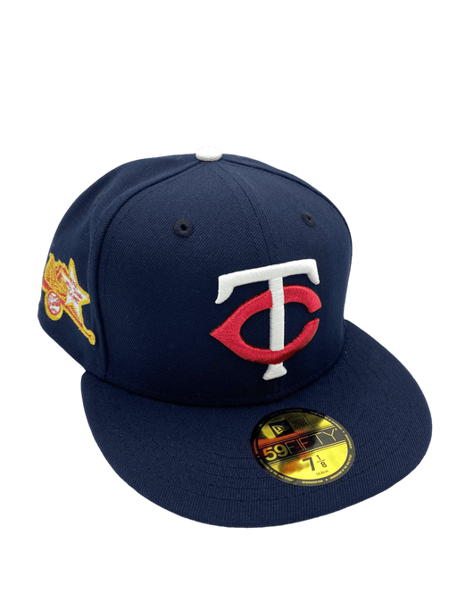 New Era Fitted Hat Minnesota Twins New Era Navy Hammerin Custom Side Patch 59FIFTY Fitted Hat - Men's