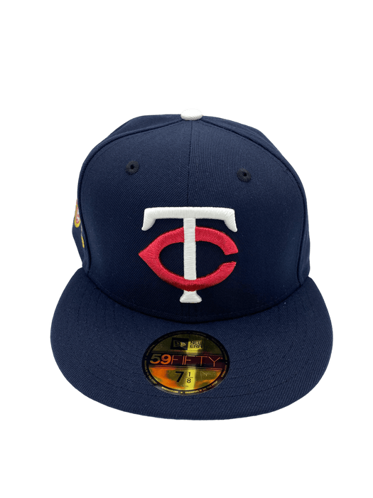 New Era Fitted Hat Minnesota Twins New Era Navy Hammerin Custom Side Patch 59FIFTY Fitted Hat - Men's