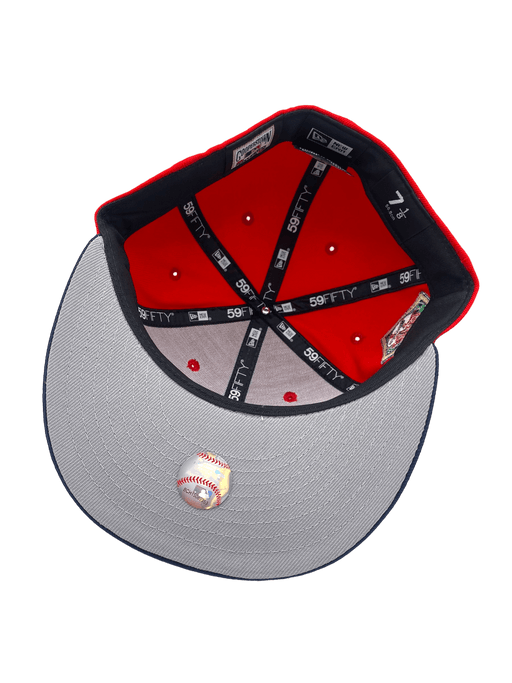 New Era Fitted Hat Minnesota Twins New Era Red/Navy Custom Combo Side Patch 59FIFTY Fitted Hat - Men's