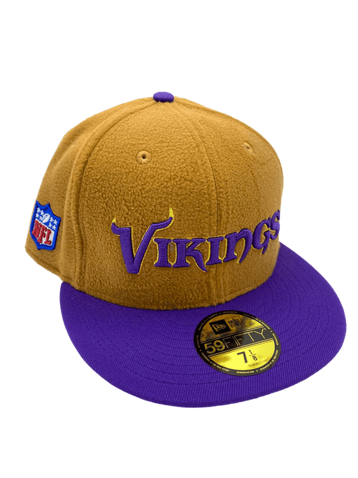 New Era Fitted Hat Minnesota Vikings New Era Brown Custom Side Patch 59FIFTY Fitted Hat - Men's