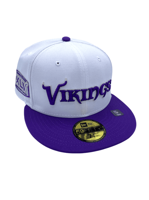 Minnesota Vikings New Era White/Purple Custom WW 2.0 Side Patch 59FIFTY Fitted Hat - Men's