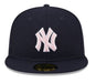 New Era Fitted Hat New York Yankees New Era Navy 2024 Mother's Day 59FIFTY Fitted Hat