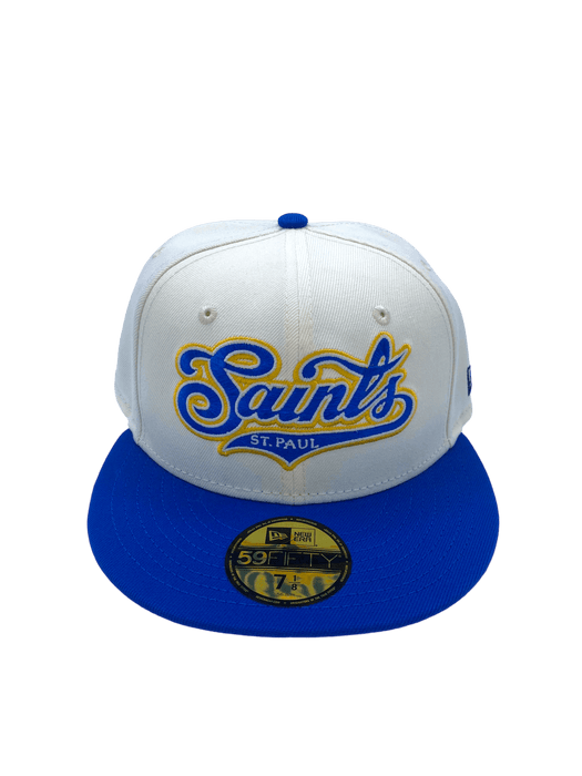 New Era Fitted Hat St. Paul Saints New Era Chrome/Blue Script Custom 59FIFTY Fitted Hat - Men's