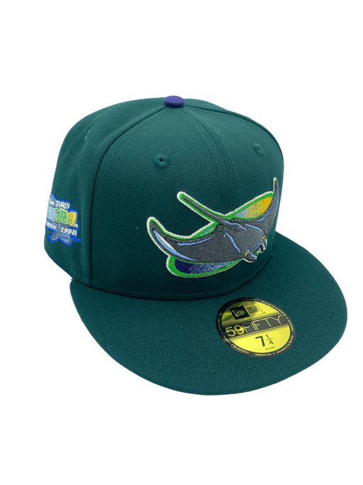 New Era Fitted Hat Tampa Bay Devil Rays New Era Green Custom Combo Side Patch 59FIFTY Fitted Hat - Men's