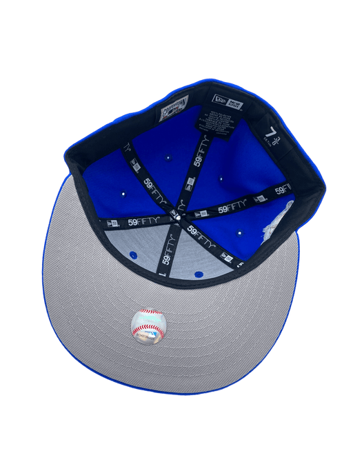 New Era Fitted Hat Texas Rangers New Era Blue Custom Combo Side Patch 59FIFTY Fitted Hat - Men's