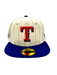 New Era Fitted Hat Texas Rangers New Era Chrome Historic Pinstripe Side Patch 59FIFTY Fitted Hat - Men's