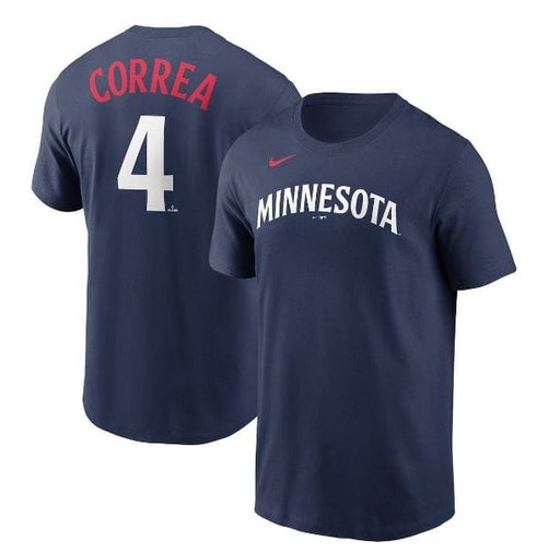 Nike Shirts Carlos Correa Minnesota Twins Nike Navy Name & Number T-Shirt - Men's