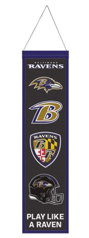 Winning Streak Sports Banners One Size / Black Baltimore Ravens WinCraft 8'' x 32'' Evolution Banner