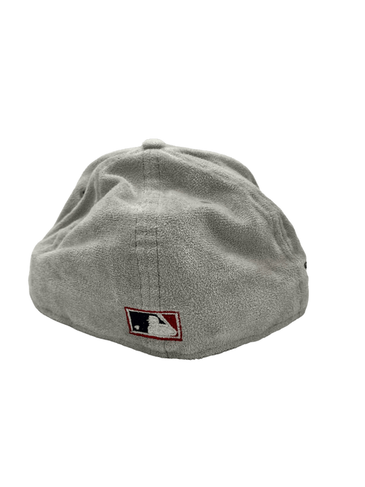 New Era Fitted Hat Los Angeles Angels New Era Custom 59Fifty Gray Metallic Suede Patch Fitted Hat
