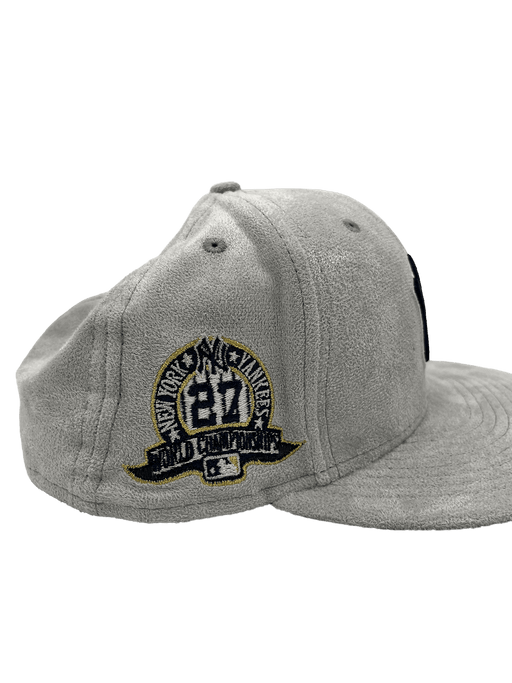 New Era Fitted Hat New York Yankees New Era Custom 59Fifty Gray Metallic Suede Patch Fitted Hat