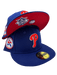 New Era Fitted Hat Philadelphia Phillies New Era Custom 59Fifty Royal Visor Patch Fitted Hat