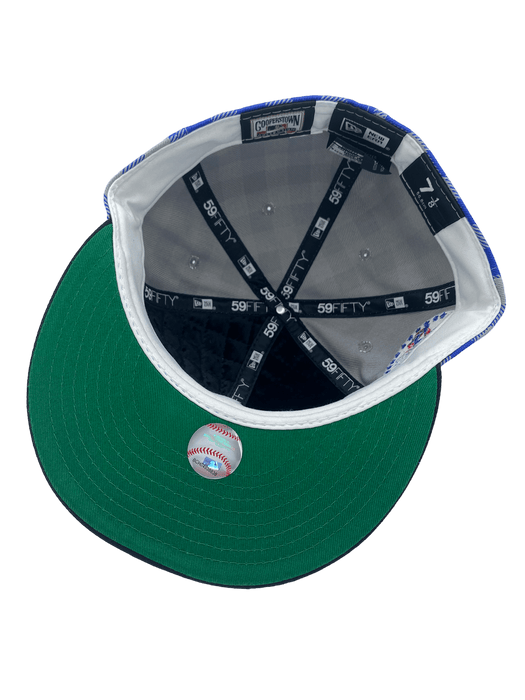 New Era Fitted Hat Toronto Blue Jays New Era Plaid Top Custom Side Patch 59FIFTY Fitted Hat