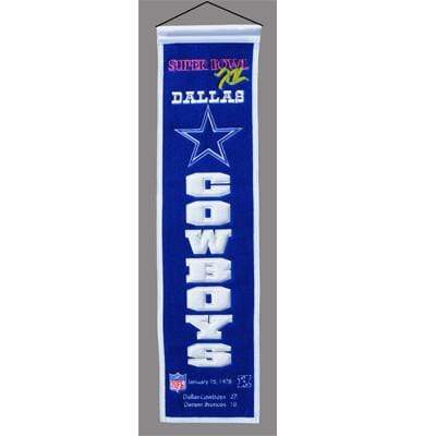 Winning Streak Sports Banners ONE SIZE Super Bowl 12 Dallas Cowboys 8x32 Wool Heritage Banner
