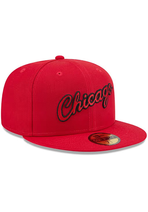 New Era Cap Co. Sized Hats NBA Adult Chicago Bulls Red Hardwood Classic Team Logo 59Fifty Fitted Hat - Men's