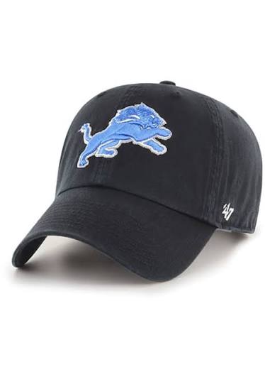 47 Brand Adjustable Hat Adjustable / Black Detroit Lions '47 Brand Black Clean Up Adjustable Hat