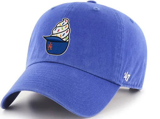 47 Brand Adjustable Hat Adjustable / Blue Adult New York Mets '47 Brand Royal Blue Ice Cream Helmet Clean Up Adjustable Hat - Men's