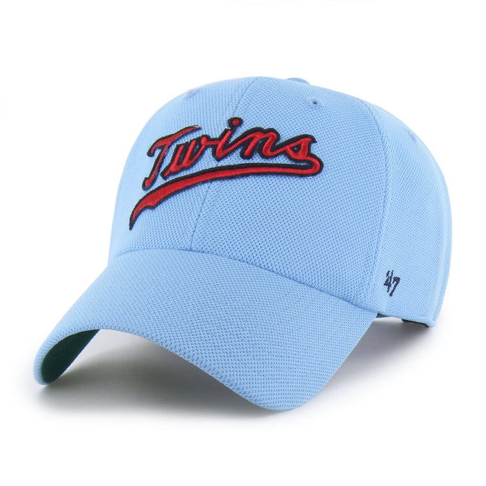 47 Brand Adjustable Hat Adjustable / Light Blue Minnesota Twins Cooperstown '47 Brand Baby Blue Golden Age Pique Script Adjustable Hat - Men's