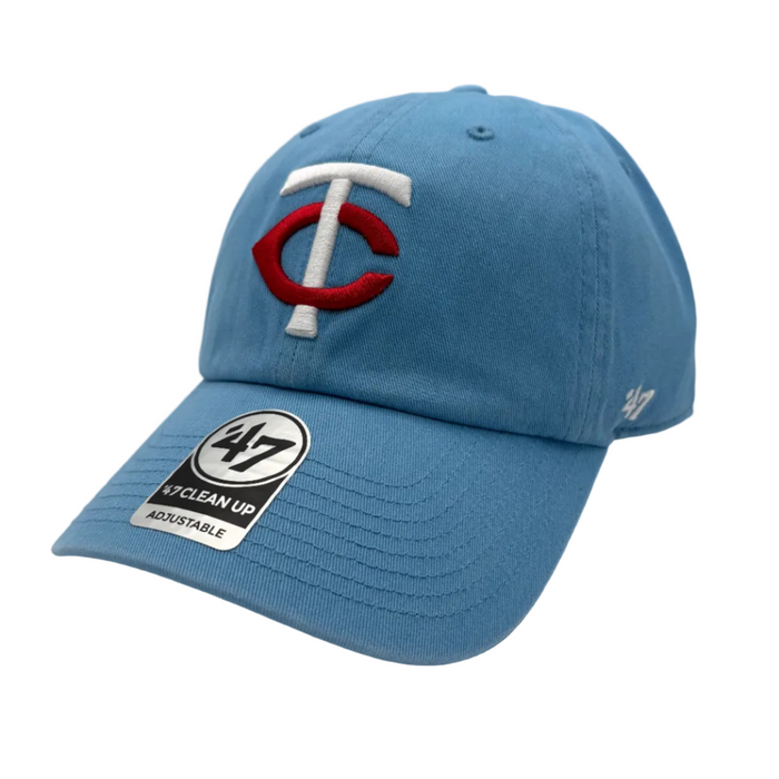 47 Brand Adjustable Hat Adjustable / Lt Blue Minnesota Twins '47 Brand Light Blue Team Logo Clean Up Adjustable Hat - Men's