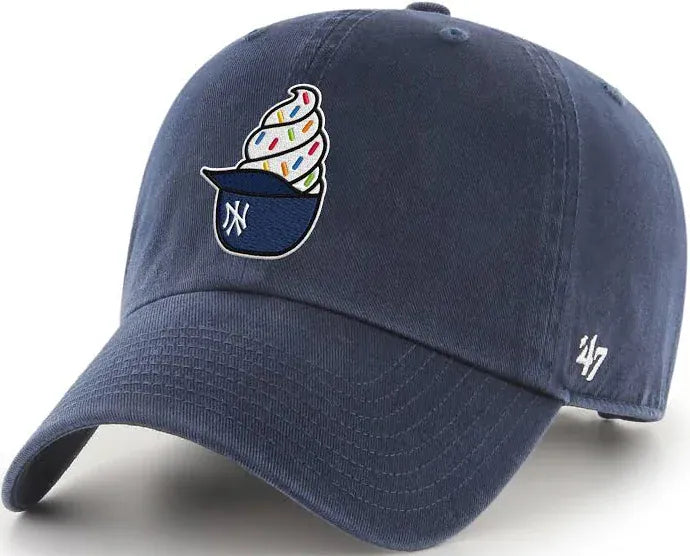 Adult New York Yankees '47 Brand Navy Ice Cream Helmet Clean Up Adjustable Hat - Men's