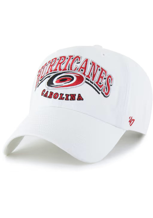 47 Brand Adjustable Hat Adjustable / White Adult Carolina Hurricanes '47 Brand White Clean Up Adjustable Hat - Men's
