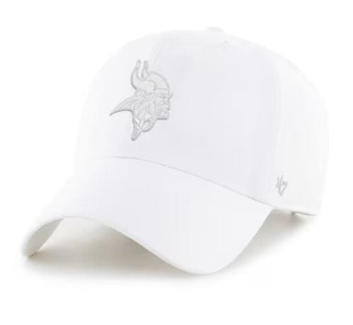 47 Brand Adjustable Hat Adjustable / White Adult Minnesota Vikings '47 Brand White on White Clean Up Adjustable Hat - Men's