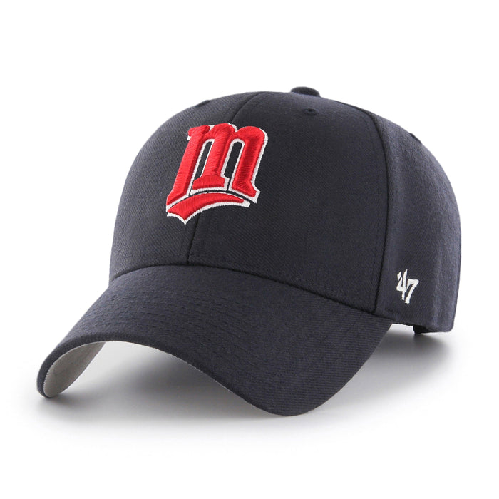 47 Brand Adjustable Hat Minnesota Twins Cooperstown '47 Brand Navy MVP Classic M Logo Adjustable Hat - Men'ss