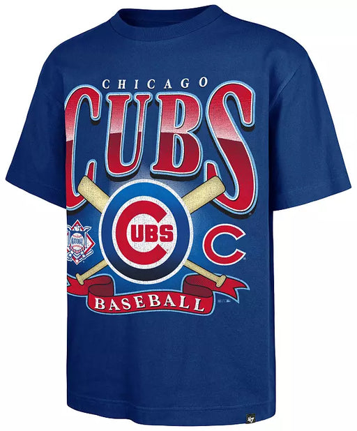 47 Brand Apparel MLB Adult Chicago Cubs '47 Navy Chrometown Cross Bats Franklin T-Shirt - Men's
