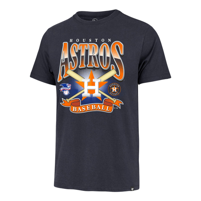 47 Brand Apparel MLB Adult Houston Astros '47 Navy Chrometown Cross Bats Franklin T-Shirt - Men's