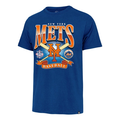 47 Brand Apparel MLB Adult New York Mets '47 Navy Chrometown Cross Bats Franklin T-Shirt - Men's